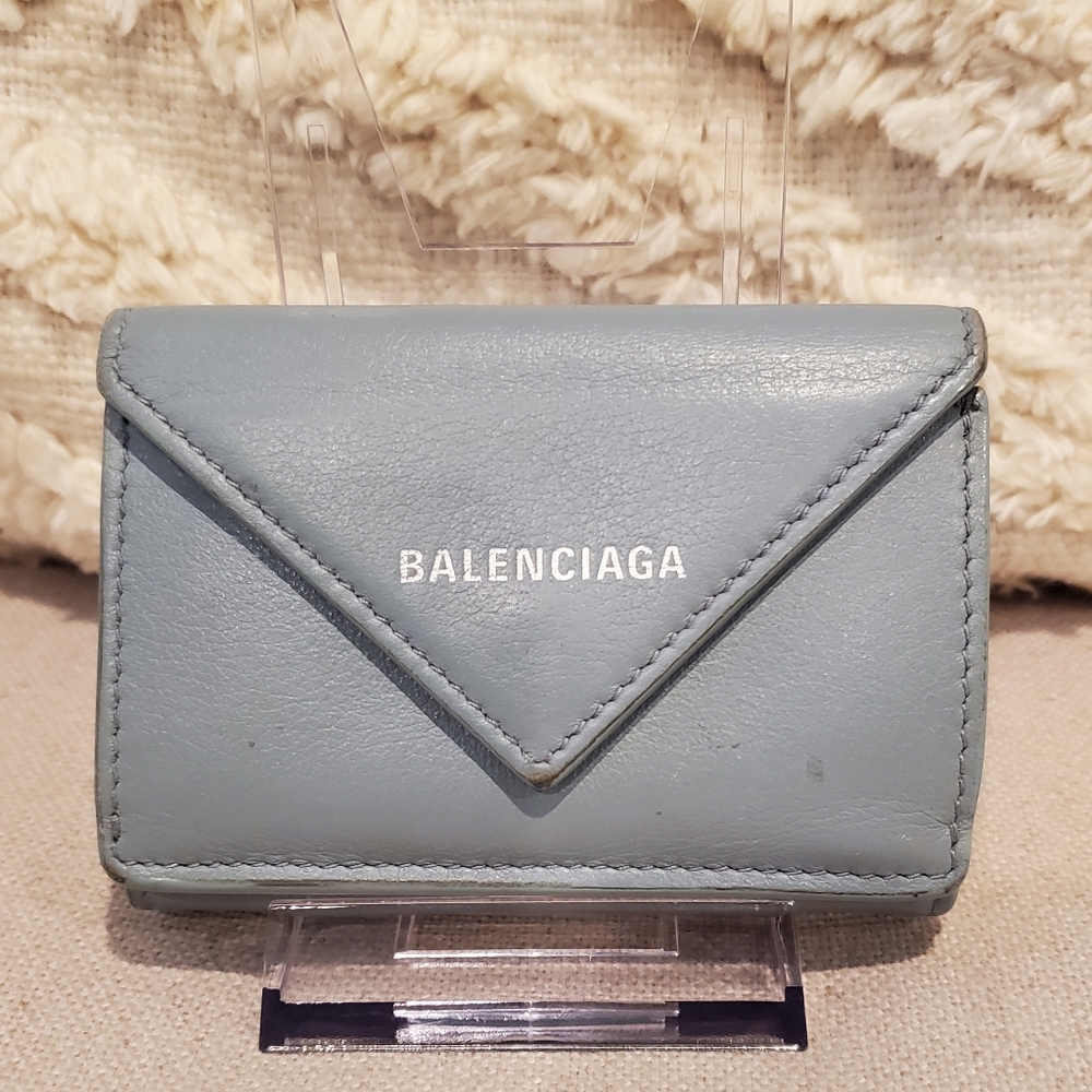 Balenciaga Blue Leather Wallet